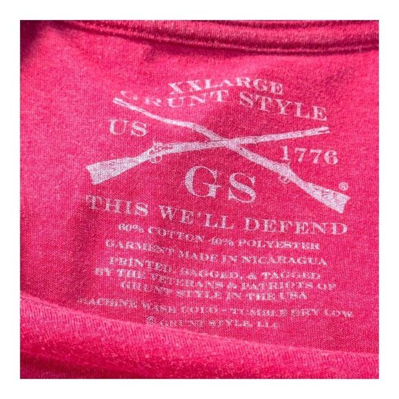 Grunt Style Mens XX-Large 2X Patriotic Star Graphic T-Shirt Red Short Sleeve XXL - Picture 4 of 5